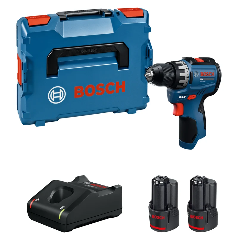 Bosch PRO GSR12V-31 Akku-Bohrschrauber (inkl. 2 x 2,0 Ah Akku, Ladegerät, L-BOXX 102)