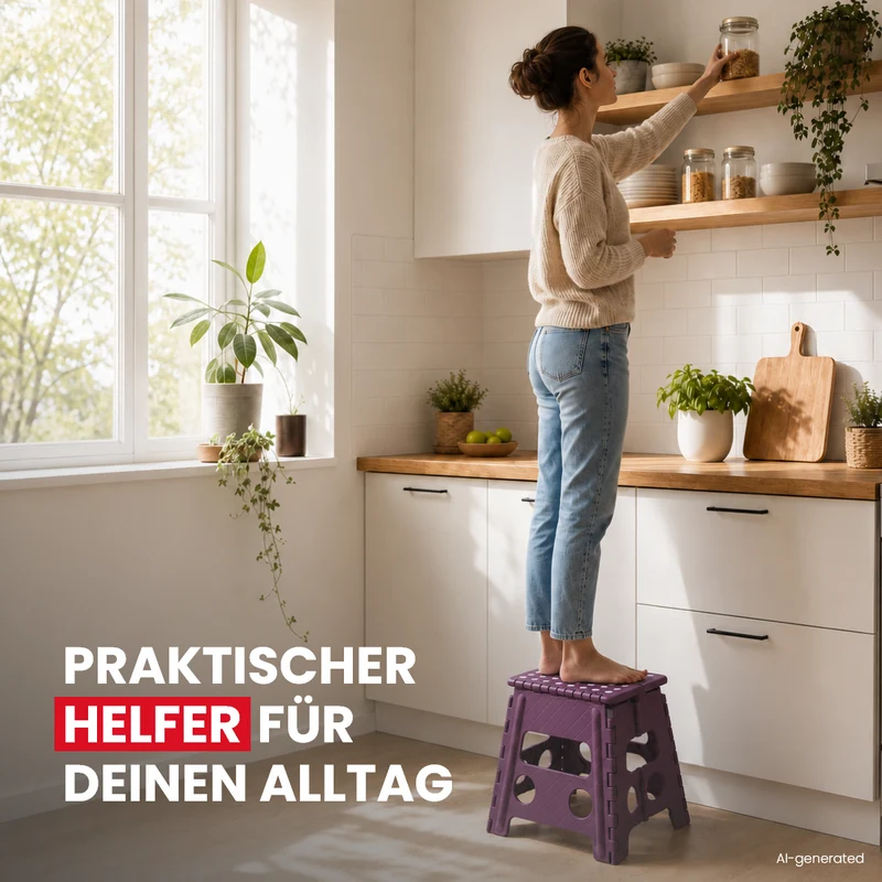 Klappbarer Tritthocker lila
