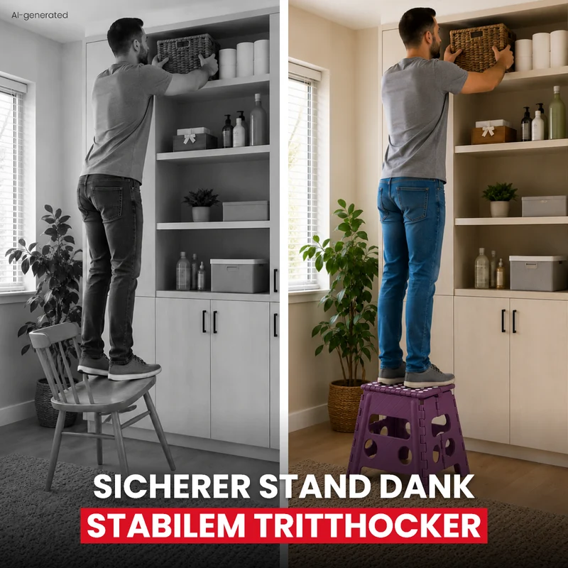 Klappbarer Tritthocker lila