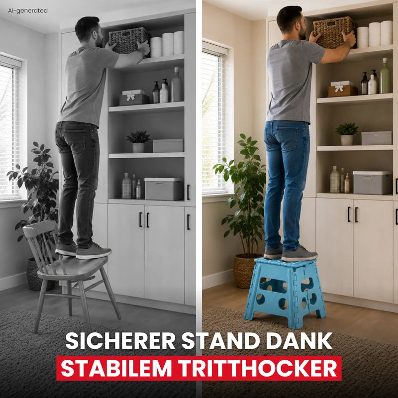 Klappbarer Tritthocker blau