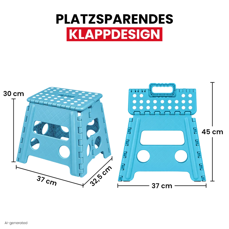 Klappbarer Tritthocker blau