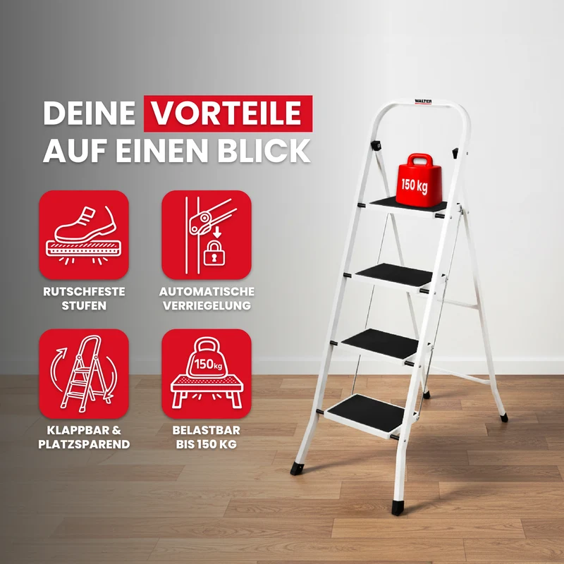 4-Stufen Leitertritt, klappbar