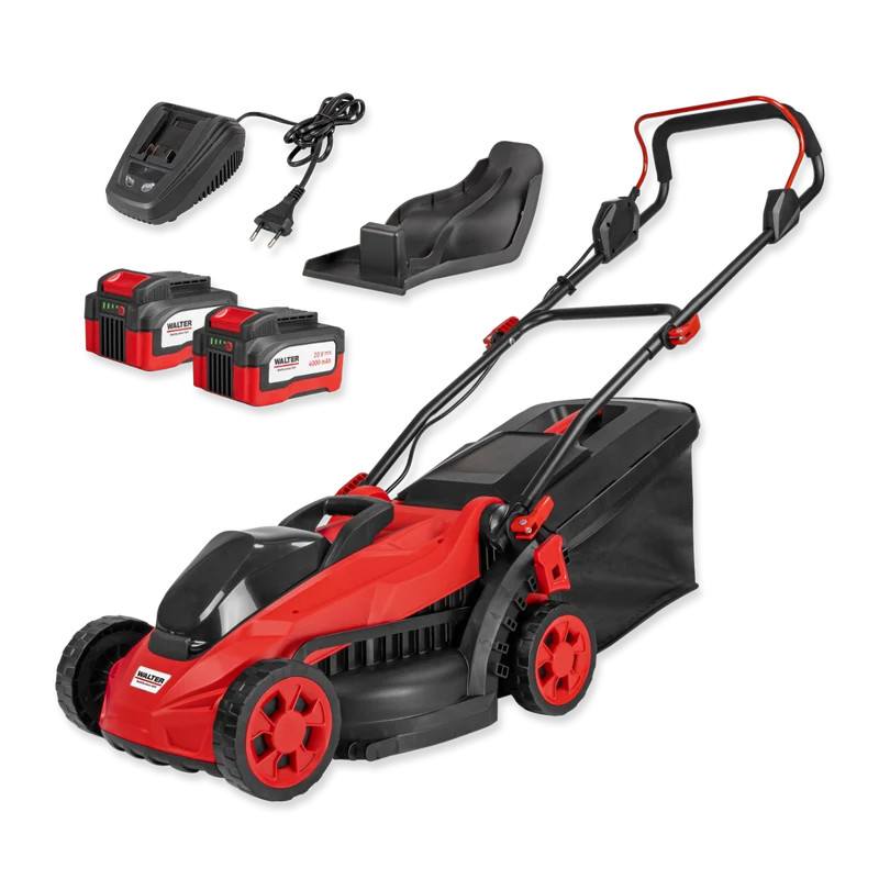 Akku-Rasenmäher mit Mulchfunktion und 2x Akku