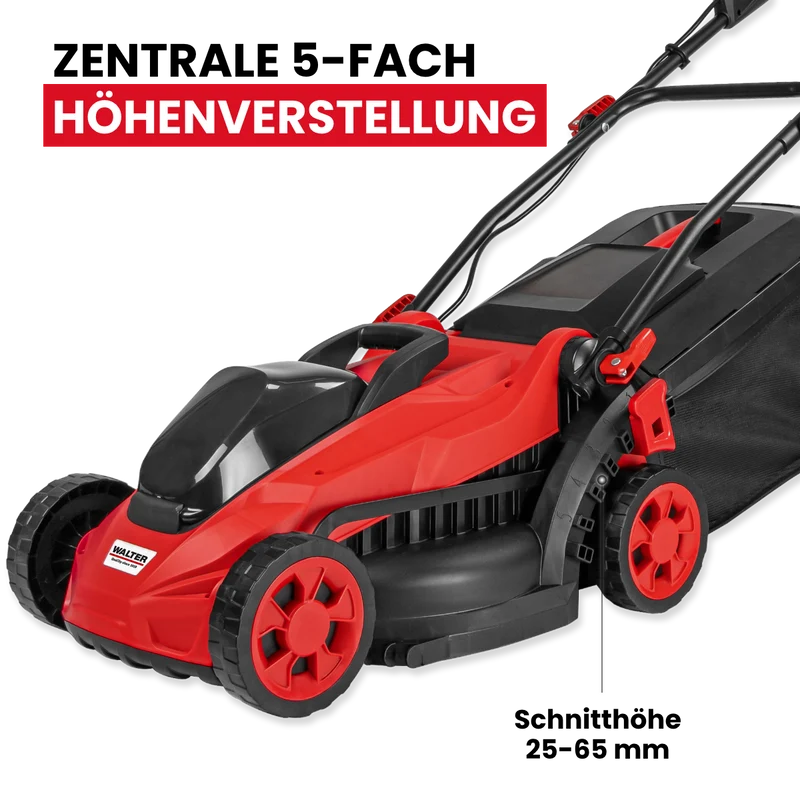 Akku-Rasenmäher mit Mulchfunktion und 2x Akku