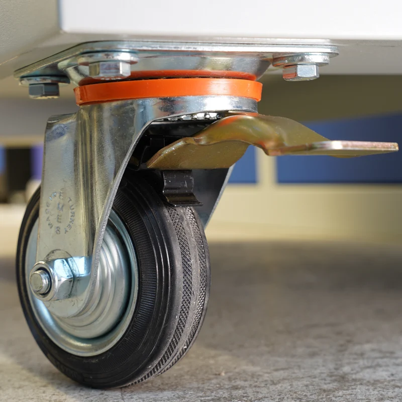 Werkzeugwagen (2-Türen) mit Lenkrollen – Lichtgrau
