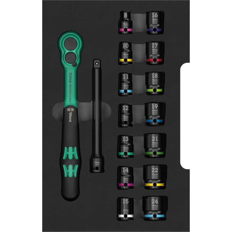 Zyklop Comfort Knarren Set 3/8 Zoll in Einlage
