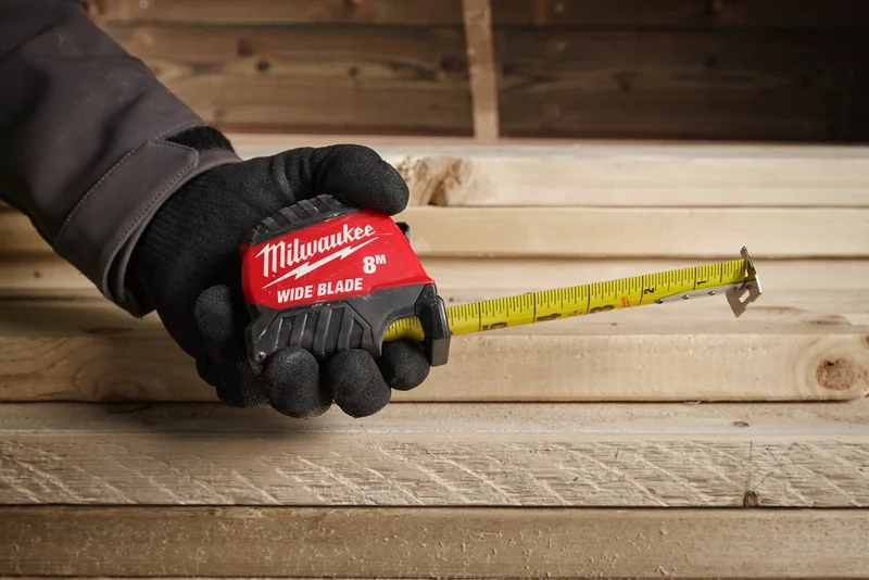 Milwaukee Premium-Bandmaß breit 5 m (35 mm breites Band, Architektenskala, nicht magnetisch, GEN III)
