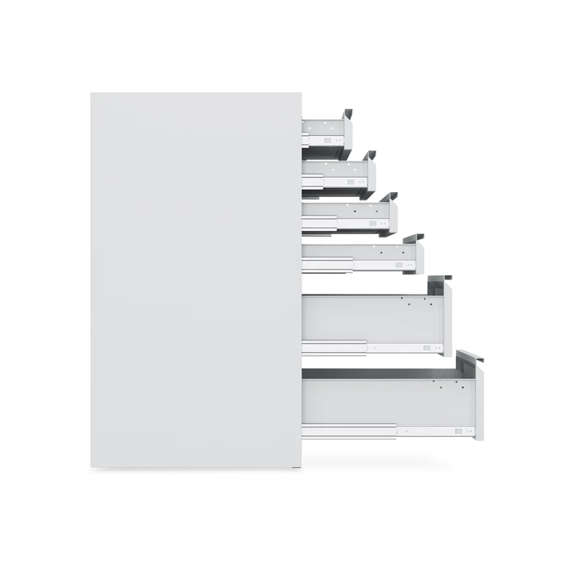 Schubladenschrank (900 mm hoch) mit 12-Schubladen in Lichtgrau