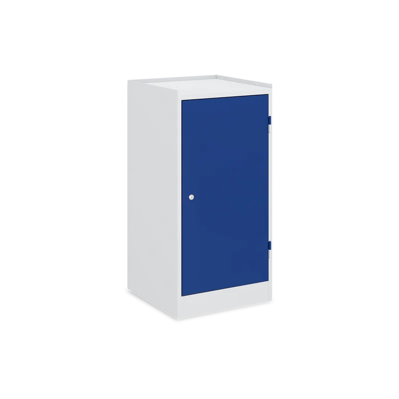 Werkzeugschrank (1-Türe) – 1 Fachboden & 2 Schubladen – Lichtgrau
