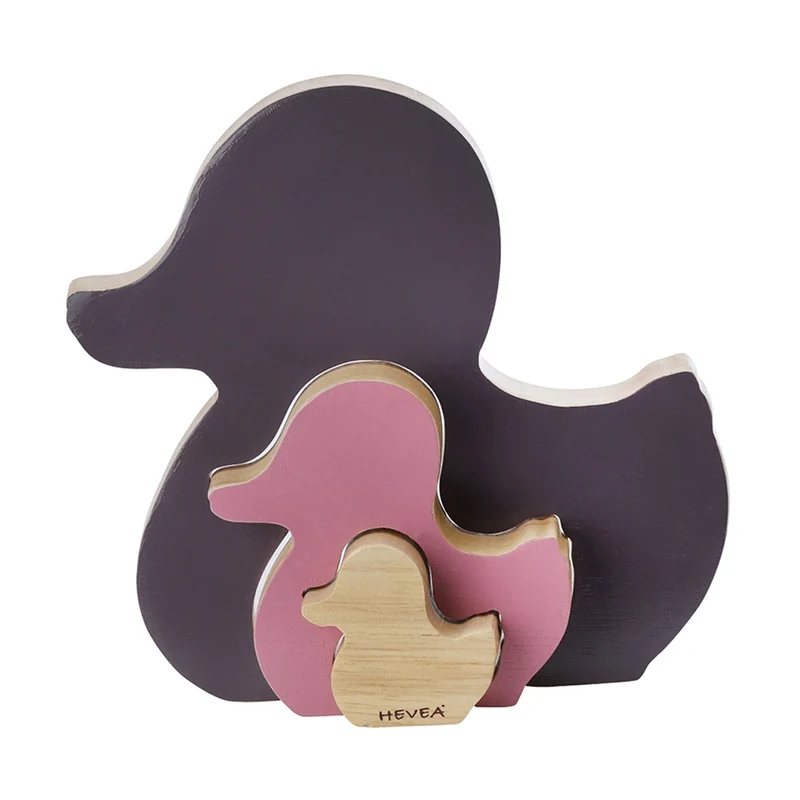 Hevea - Ente "Kawan" Steckspielzeug aus Holz (Fair Trade)