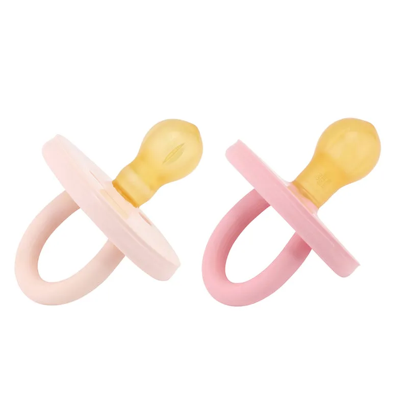 BumiBébé by HEVEA - Schnuller - Retro-Design - Rund - 100 % Naturkautschuk - 2er-Set - 2 Größen