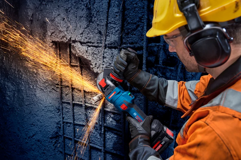 Bosch EXPERT Akku-Winkelschleifer EXWS18V-15PS (Scheiben-Ø: 125 mm, Drehzahl: 11000 U/min, Paddelschalter, ohne Akku in L-BOXX 162)