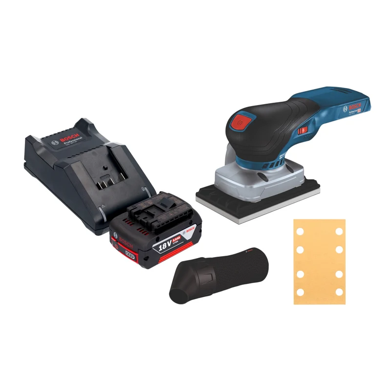 Bosch GSS 18V-13 Professional Akku Schwingschleifer 18 V 100 x 110 mm + 1x Akku 5,0 Ah + Ladegerät