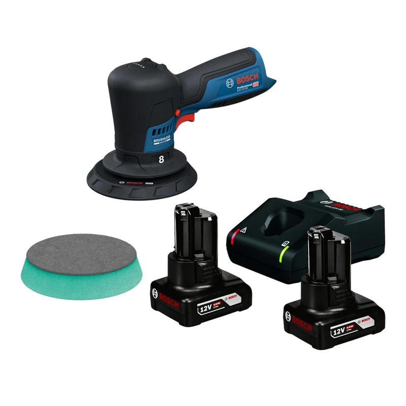 Bosch GPX 12V-125 Akku Polierer 12 V 125 mm Brushless + 2x Akku 6,0 Ah + Ladegerät