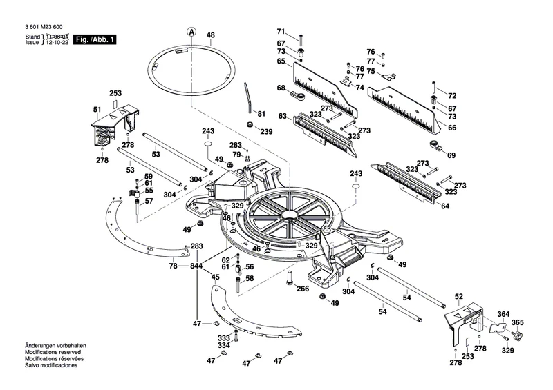 Bosch Gehrungslineal für GCM 12 GDL (Kapp- & Gehrungssäge Ersatzteil)