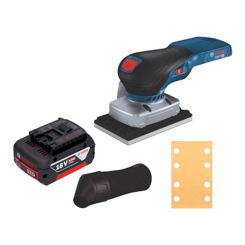 Bosch GSS 18V-13 Professional Akku Schwingschleifer 18 V 100 x 110 mm + 1x Akku 5,0 Ah - ohne Ladegerät