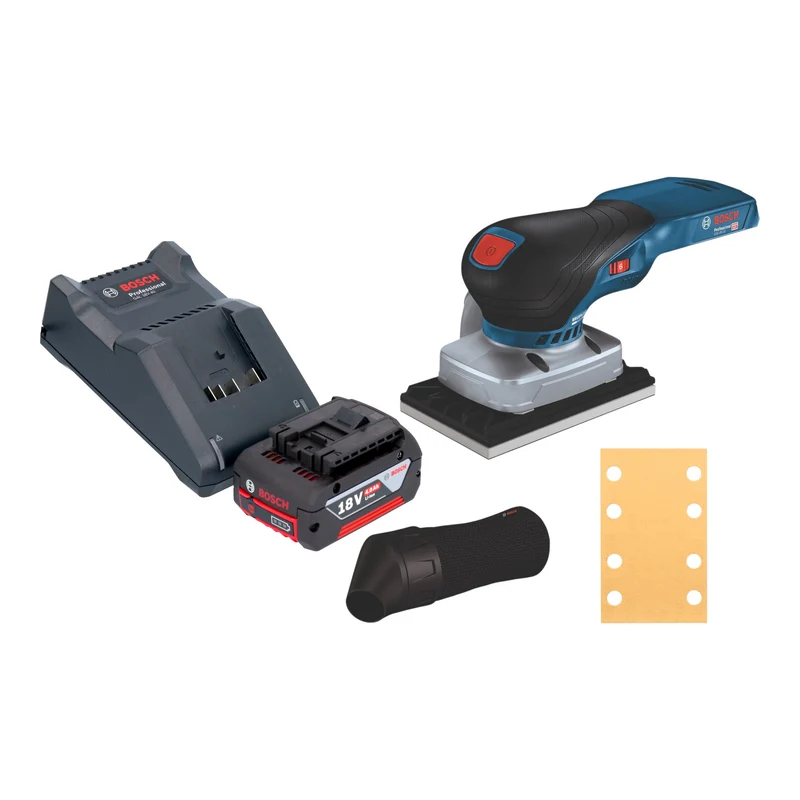Bosch GSS 18V-13 Professional Akku Schwingschleifer 18 V 100 x 110 mm + 1x Akku 4,0 Ah + Ladegerät