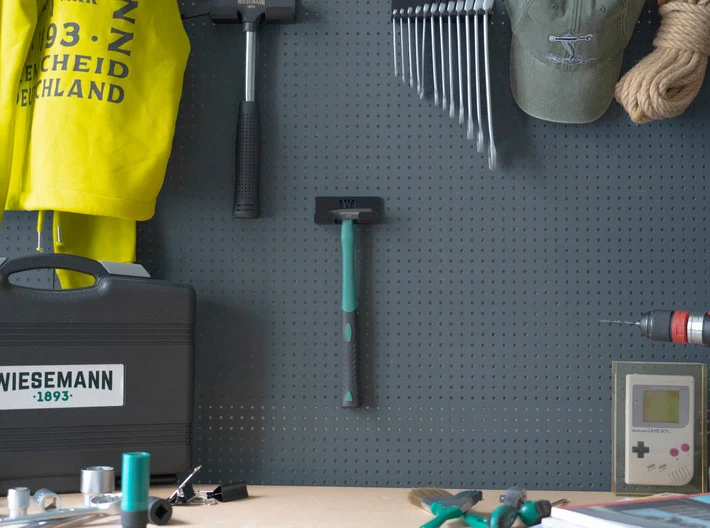 Wandhalter für kleinen Schlosserhammer (100g) für 3D Druck I 027