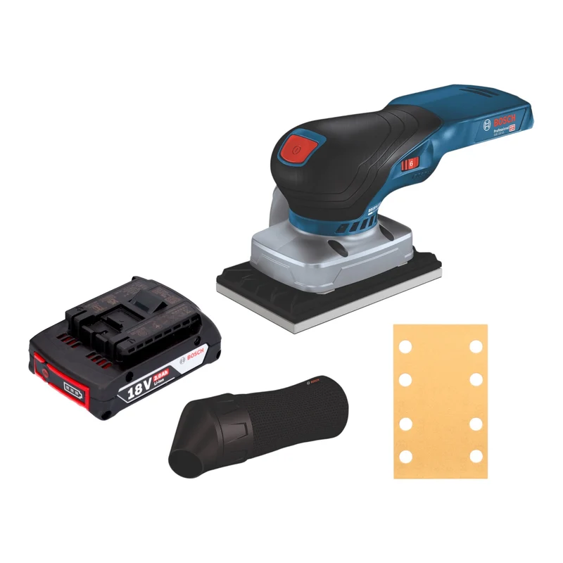 Bosch GSS 18V-13 Professional Akku Schwingschleifer 18 V 100 x 110 mm + 1x Akku 2,0 Ah - ohne Ladegerät