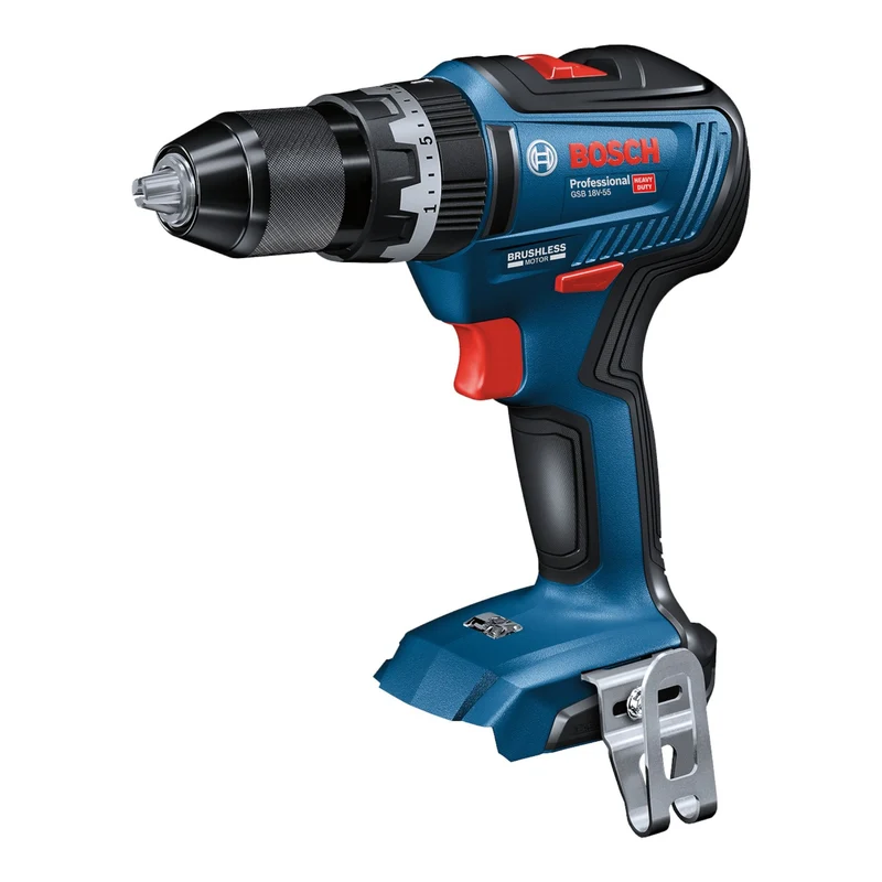 Bosch GSB 18V-55 Professional Akku Schlagbohrschrauber 18 V 55 Nm Brushless + 1x Akku 2,0 Ah + Ladegerät + L-Case