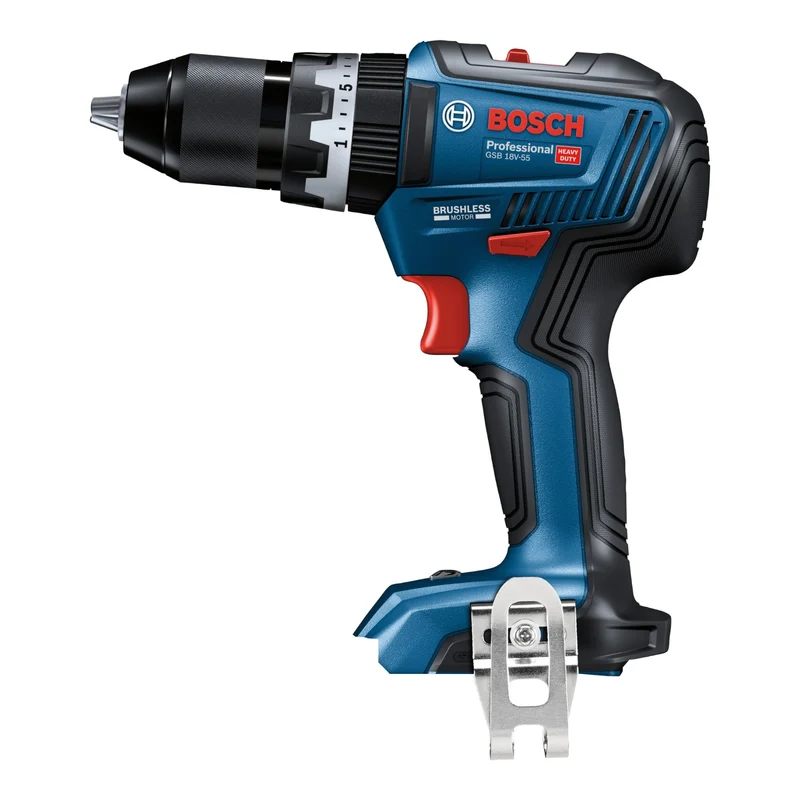 Bosch GSB 18V-55 Professional Akku Schlagbohrschrauber 18 V 55 Nm Brushless + 1x Akku 2,0 Ah + Ladegerät + L-Case