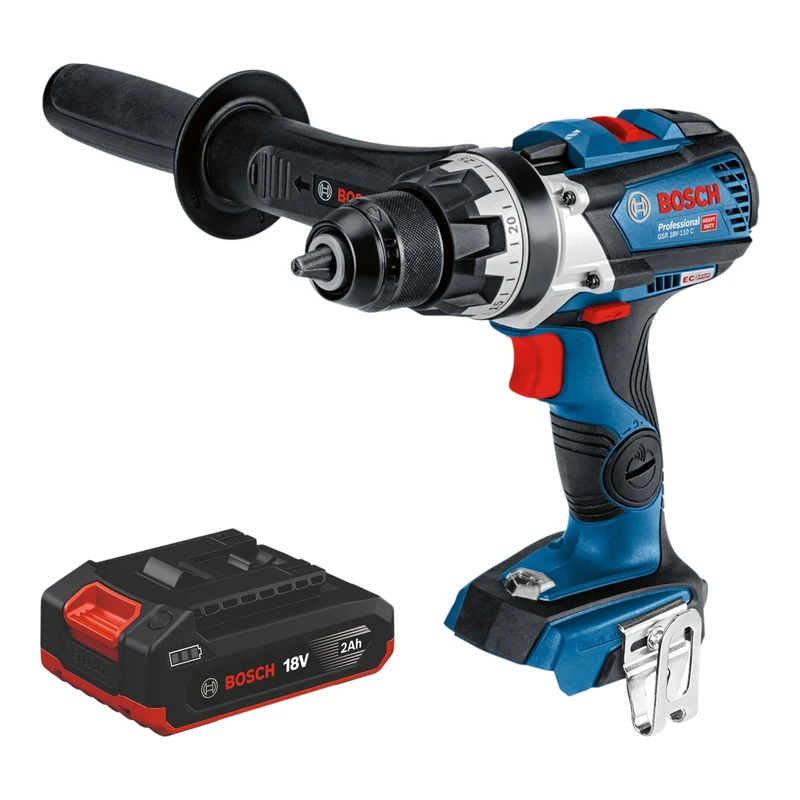 Bosch GSR 18V-110 C Professional Akku Bohrschrauber 18 V 110 Nm Brushless + 1x Akku 2,0 Ah - ohne Ladegerät