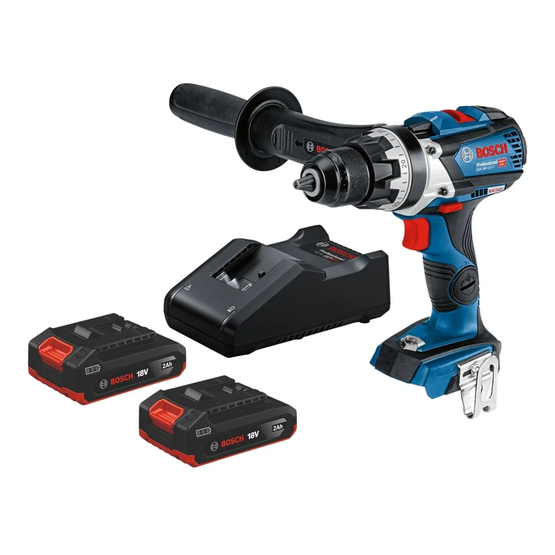 Bosch GSR 18V-110 C Professional Akku Bohrschrauber 18 V 110 Nm Brushless + 2x Akku 2,0 Ah + Ladegerät