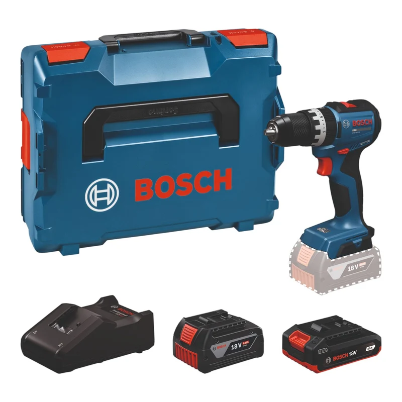 Bosch GSB 18V-52 Professional Akku Schlagbohrschrauber 18 V 70 Nm ( 06019S0122 ) Brushless + 2x Akku 2,0 / 4,0 Ah + Ladegerät + L-Boxx
