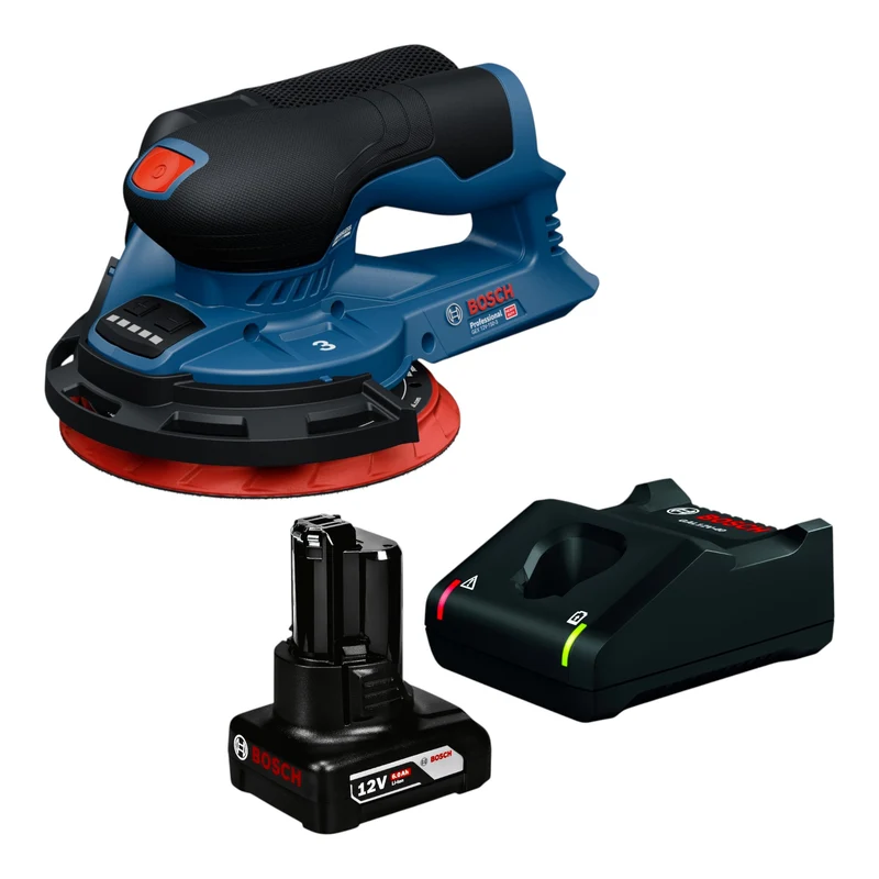 Bosch GEX 12V-150-3 Professional Akku Exzenterschleifer 12 V 150 mm Brushless + 1x Akku 6,0 Ah + Ladegerät