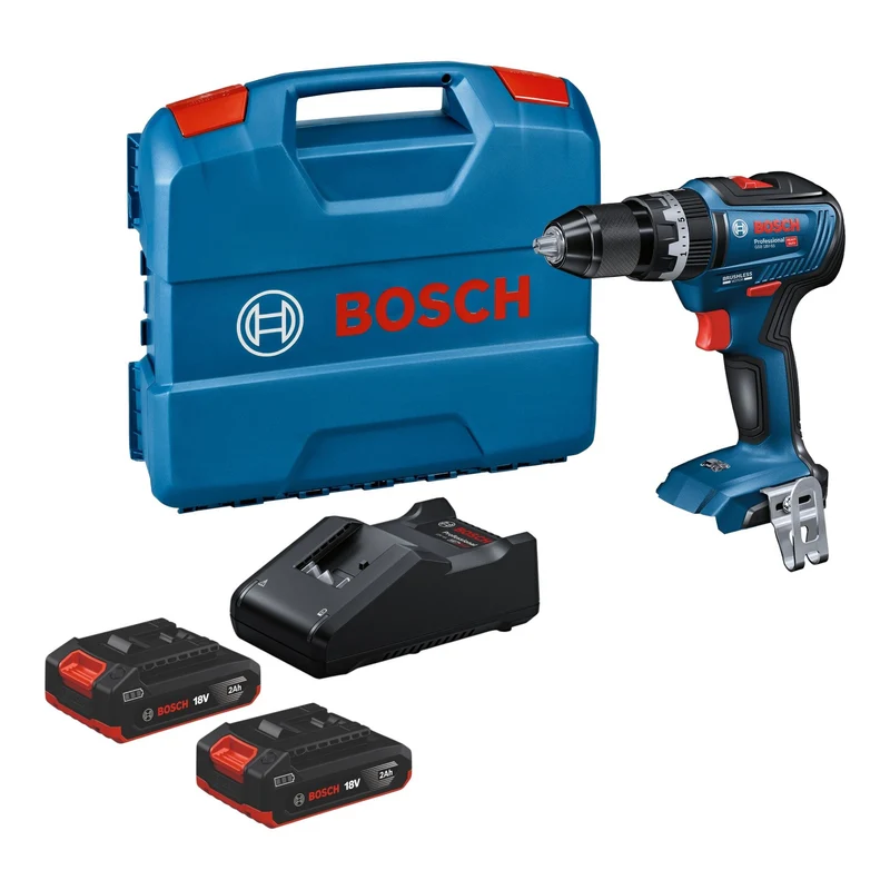 Bosch GSB 18V-55 Professional Akku Schlagbohrschrauber 18 V 55 Nm Brushless + 2x Akku 2,0 Ah + Ladegerät + L-Case