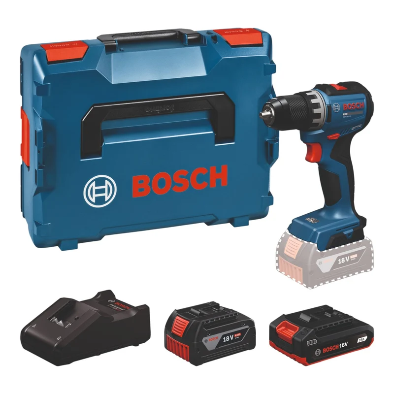 Bosch GSR 18V-52 Professional Akku Bohrschrauber 18V 70 Nm ( 06019S0024 ) Brushless + 2x Akku 2,0 / 4,0 Ah + Ladegerät + L-Boxx