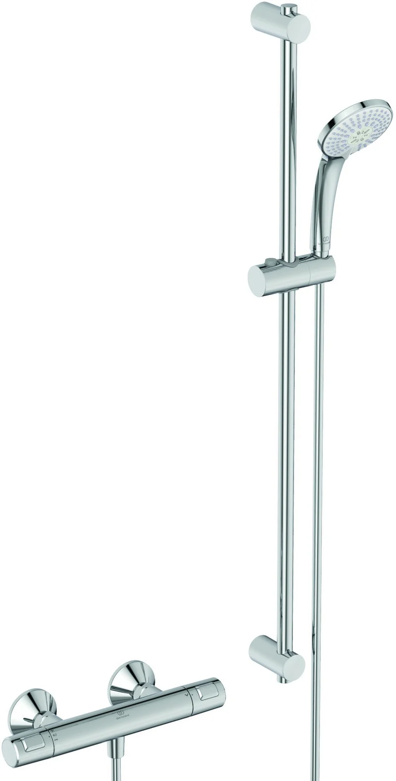 Ideal Standard Ceraplan Armaturen-Bundle: Waschtischarmatur, Brausekombination & Thermostat in Chrom