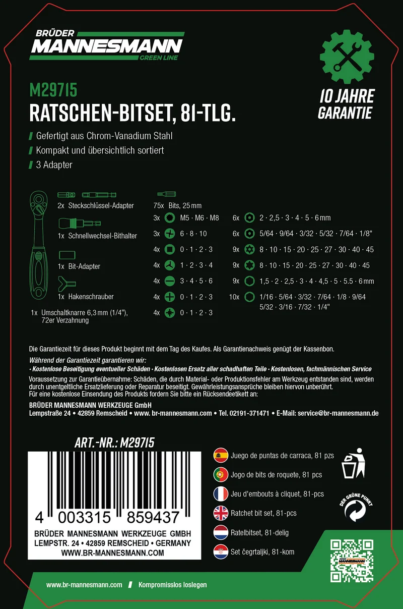 Ratschen Bitset 81-tlg.