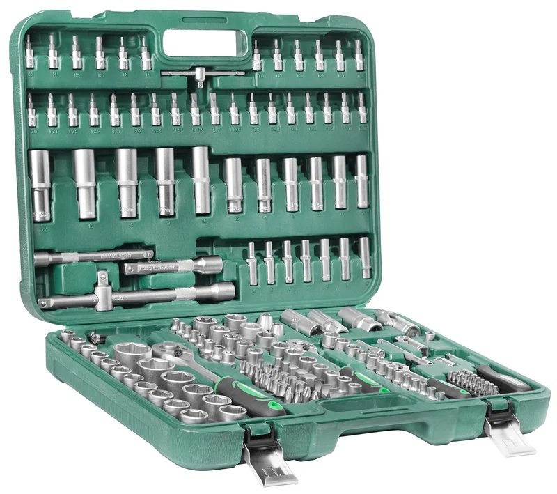 Steckschlüsselsatz 179-tlg., 1/4"+3/8"+1/2"