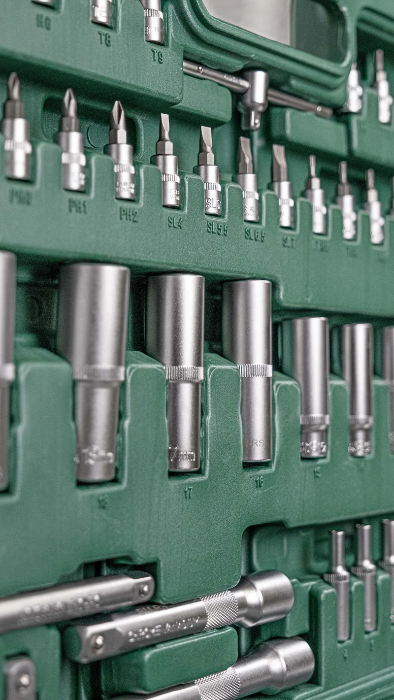 Steckschlüsselsatz 179-tlg., 1/4"+3/8"+1/2"