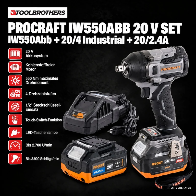 Toolbrothers Powertools Kalender 2026 – Procraft Industrial IW550Abb Edition, Gr. S