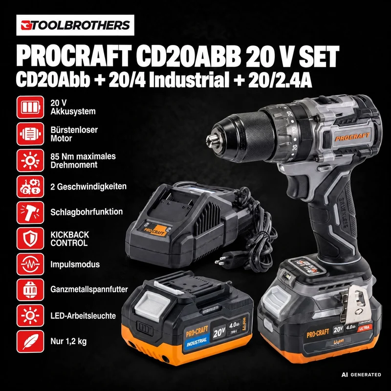 Toolbrothers Powertools Kalender 2026 – Procraft Industrial CD20Abb Edition, Gr. M