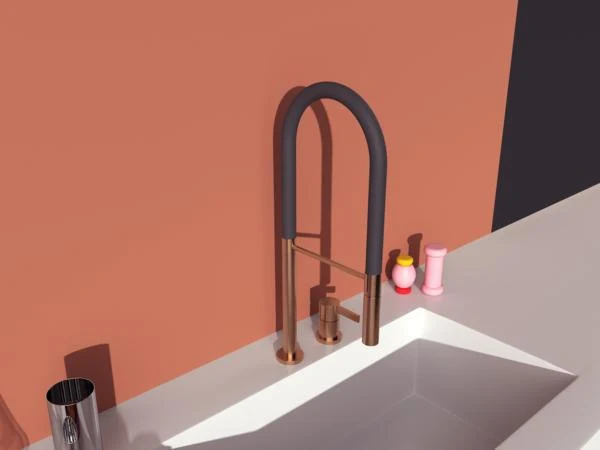 Ideal Standard Gusto 2-Loch Küchenarmatur Semi-Pro mit 2-Funktions-Brause Sunset Rose