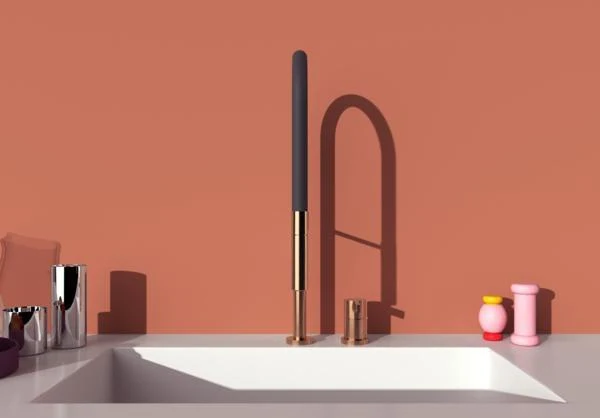 Ideal Standard Gusto 2-Loch Küchenarmatur Semi-Pro mit 2-Funktions-Brause Sunset Rose