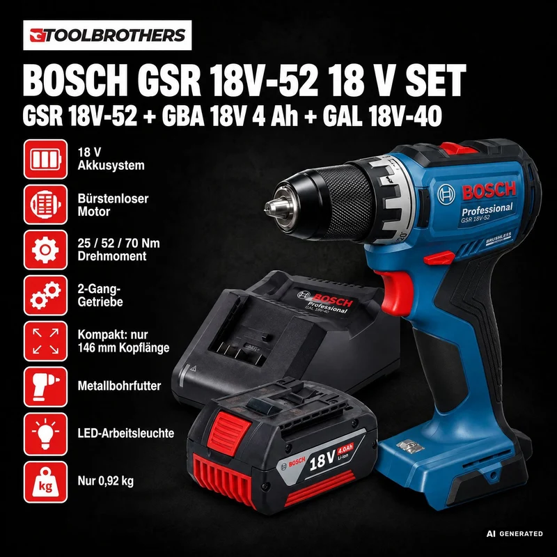 Toolbrothers Powertools Kalender 2026 – Bosch GSR 18V-52 Professional Edition, Gr. XL