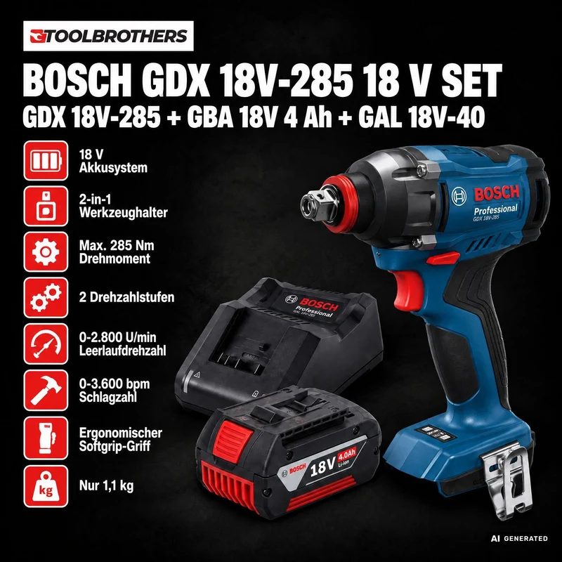 Toolbrothers Powertools Kalender 2026 – Bosch GDX 18V-285 Professional Edition, Gr. S