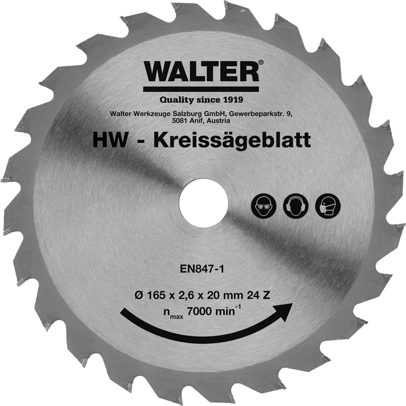 Hartmetall Sägeblatt 165 mm / 24 Z