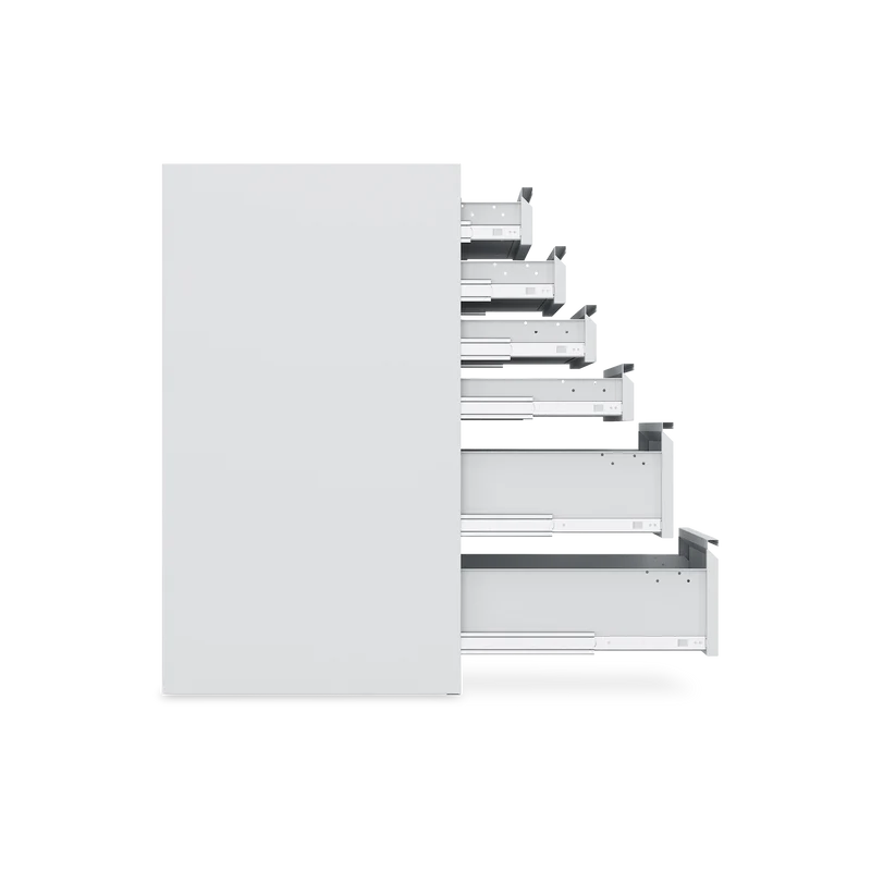 Schubladenschrank (900 mm hoch) mit 6-Schubladen in Lichtgrau