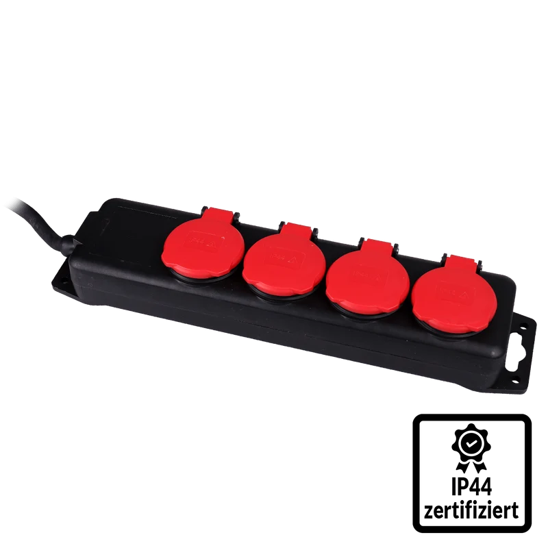 2-tlg. 4-fach Outdoorsteckdosenleiste