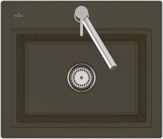 Villeroy & Boch Subway Style 50 S Flat Einbauspüle 500 x 510 mm Keramik Ebony CeramicPlus