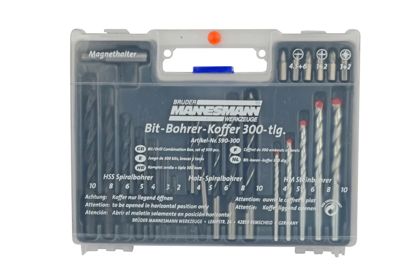Bohrer + Dübelsatz 300-tlg.