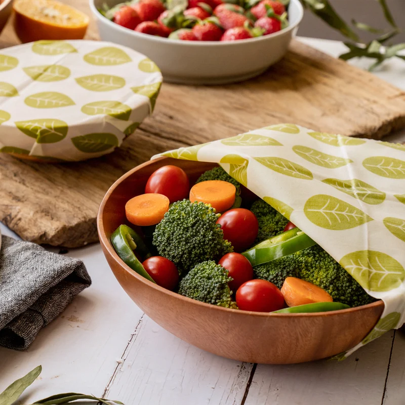 Nuts - wiederverwendbare Soja-Wachstücher (Vegan Wraps) - Grüne Blätter
