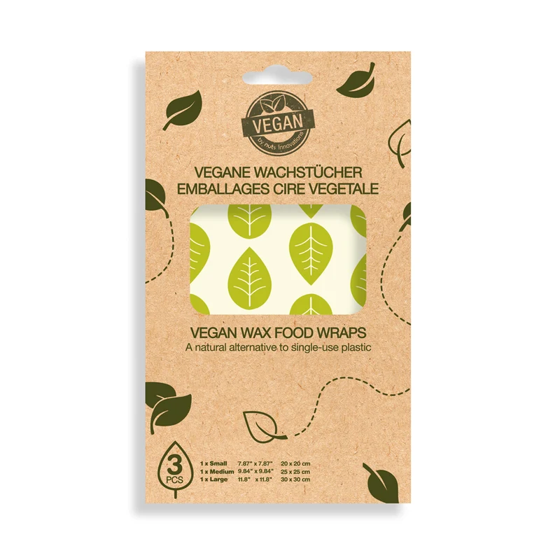 Nuts - wiederverwendbare Soja-Wachstücher (Vegan Wraps) - Grüne Blätter