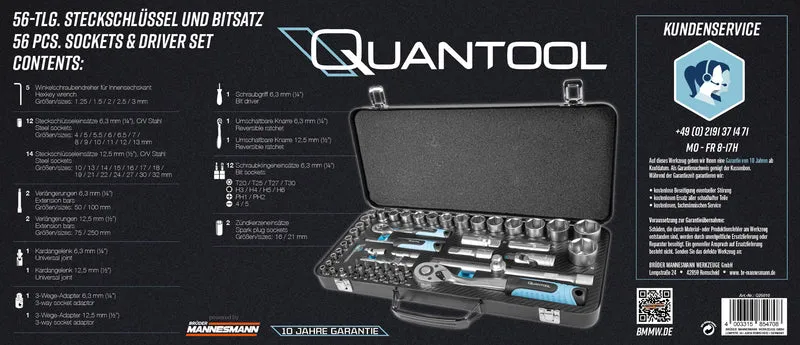 Quantool Steckschlüssel- und Bitsatz, 56-tlg.