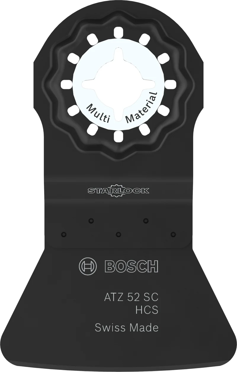 Bosch Schaber ATZ 52 SC starr (Starlock, HCS, Multi Material, Abschaben von Mörtel, Fliesenkleber und Teppichkleber, 52 x 26 mm)